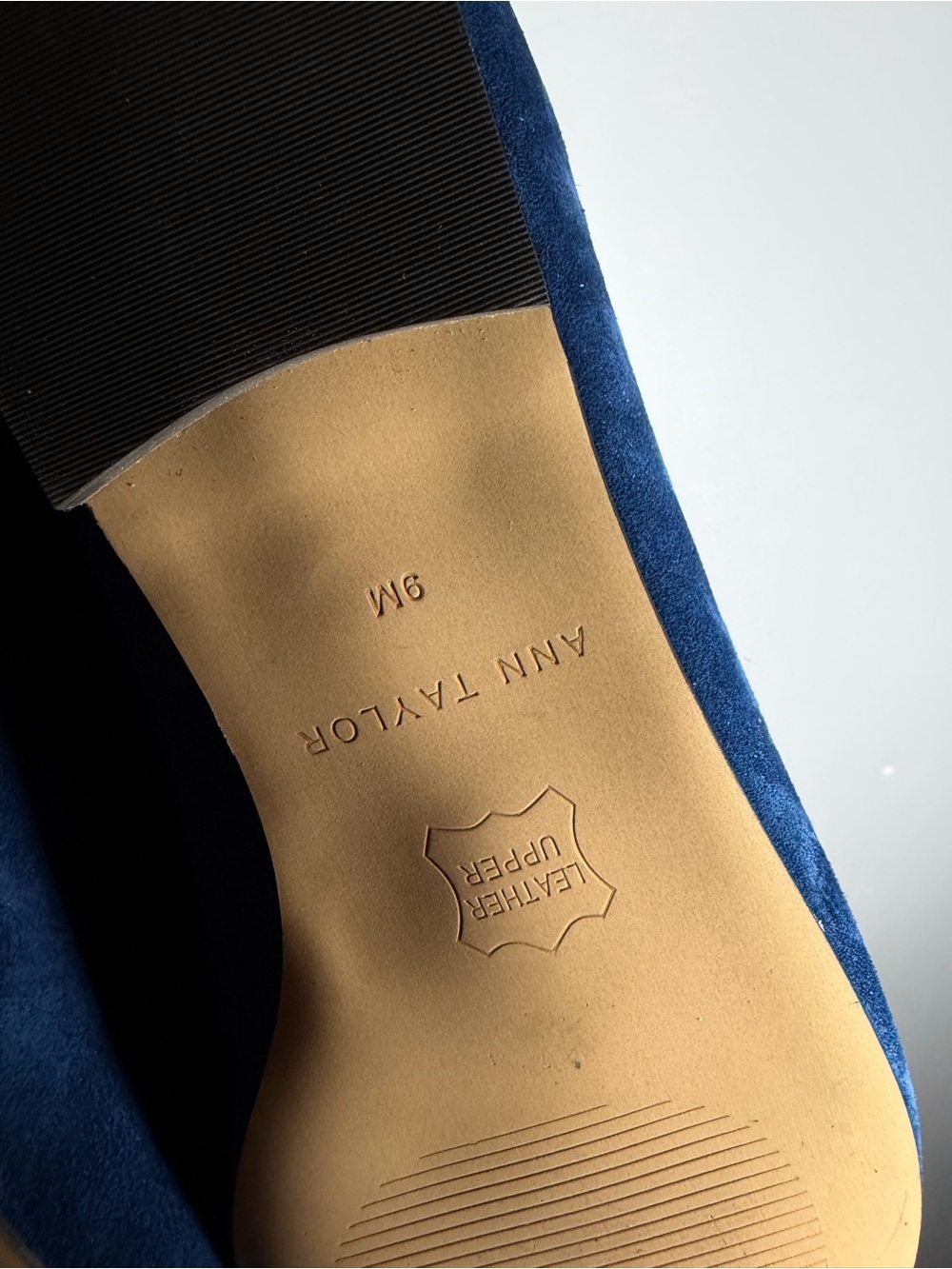 Ann Taylor Navy Suede Mary Jane Ballerina Flats Size 9 - Picture 6 of 6